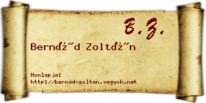 Bernád Zoltán névjegykártya